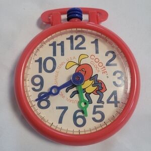 VTG 70'S Cootie Bug Clock Play & Learn Plastic Toy Watch Gears Turn Kusan